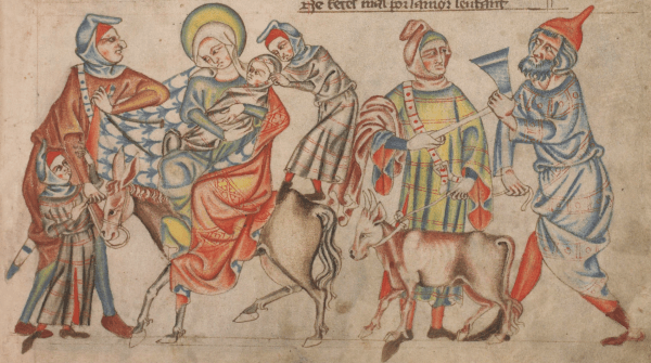 Holy Family with Robbers (BL, Add 47682, fol. 14r)